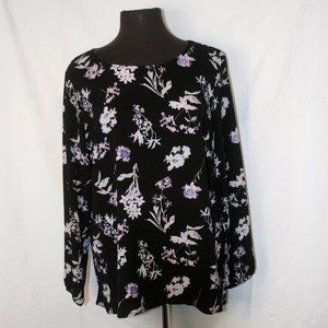 Floral Crepe Pull-Over Blouse